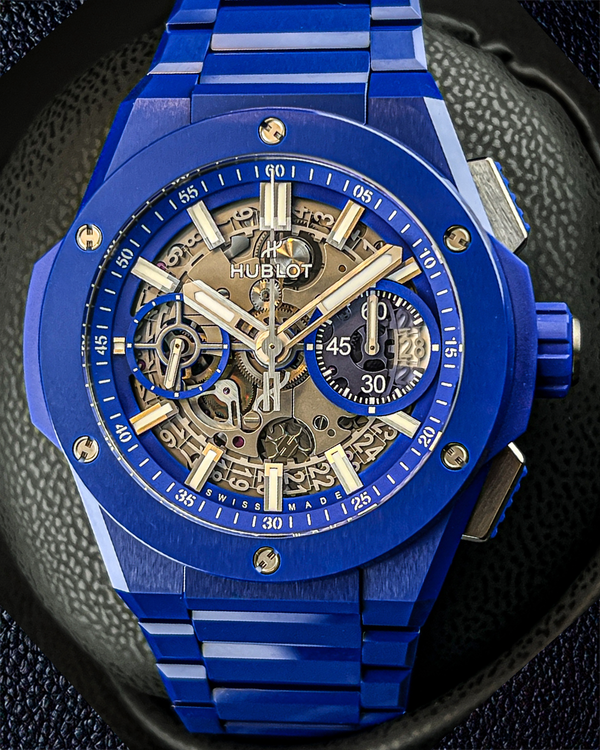 2025 Hublot Big Bang Integrated Ceramic Indigo Blue L.E. 42MM Skeleton Dial Ceramic Bracelet (451.EX.5129.EX)