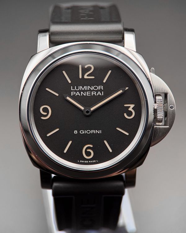 2022 Panerai Luminor Base 8 Giorni 44MM Black Dial Leather Strap (PAM00914)