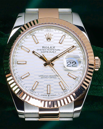 Rolex Datejust 41MM Silver "Fluted Motif" Dial Two-Tone Oyster Bracelet (126331)
