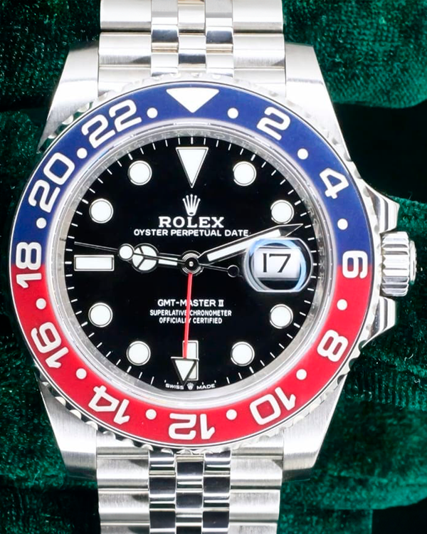 Rolex GMT-Master II "Pepsi" 40MM Black Dial Oyster Bracelet (126710BLRO)