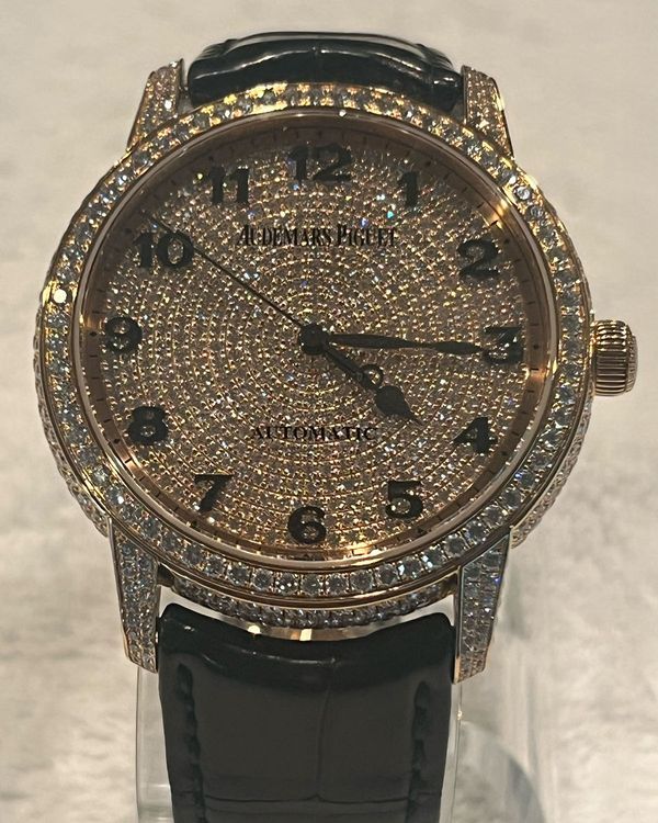 2016 Audemars Piguet Jules 43MM Diamond Dial Leather Strap (15159OR.ZZ.D002CR.01)