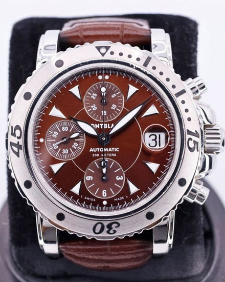 Montblanc Sport Chronograph 41MM Brown Dial Leather Strap (7034)