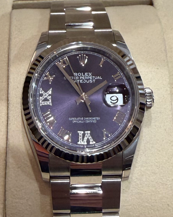2026 Rolex Datejust 36MM Purple Aubergine Dial Oyster Bracelet (126234)