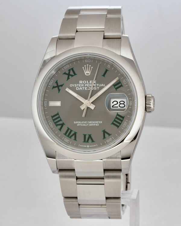 No Reserve - 2026 Rolex Datejust "Wimbledon" 36MM Slate Dial Oyster Bracelet (126200)