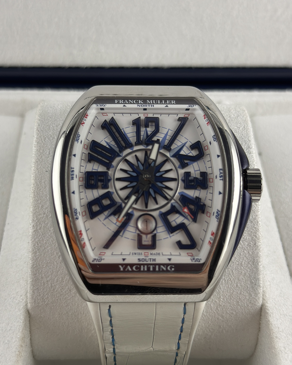 Franck Muller Vanguard Yachting 44MM White Dial Leather Strap (V45 SC DT)