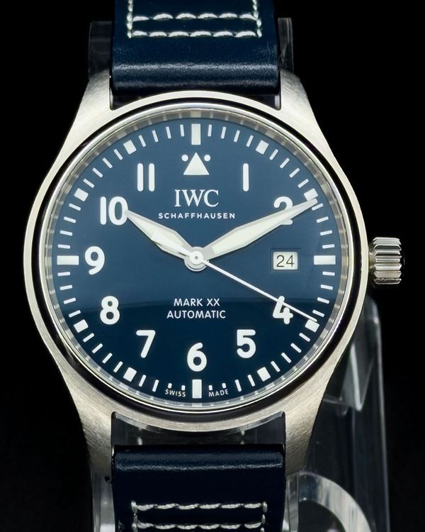 2022 IWC Schaffhausen Pilot Mark XX 40MM Blue Dial Leather Strap (IW328203)