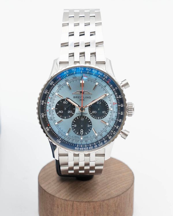 2025 Breitling Navitimer B01 43MM Ice Blue Dial Steel Bracelet (AB0138241C1A1)