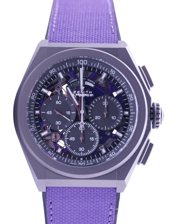 2021 Zenith Defy 21 Ultraviolet 44MM Skeleton Dial Rubber Strap (97.9001.9004/80.R922)