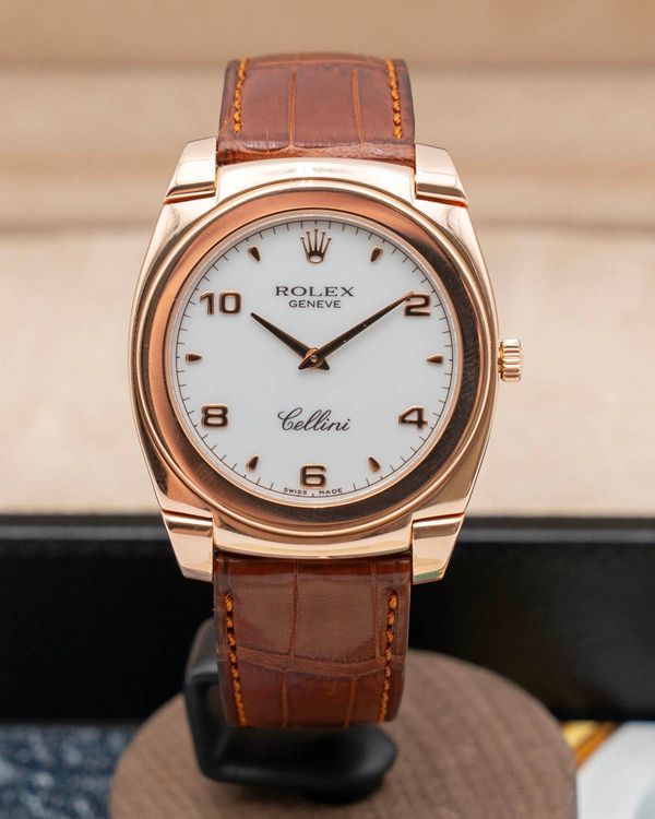 2005 (K Serial) Rolex Cellini 36MM White Dial Leather Strap (5330/5)