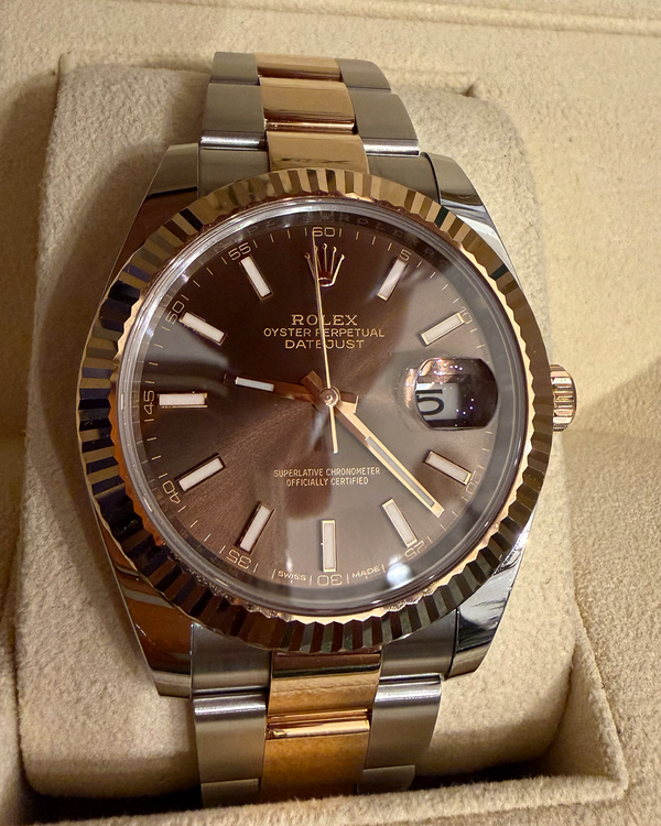 No Reserve - 2019 Rolex Datejust 41MM Chocolate Dial Two-Tone Oyster Bracelet (126331)