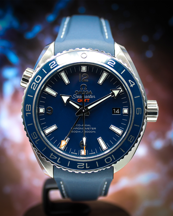 2024 Omega Seamaster Planet Ocean GMT 43.5MM Blue Dial Leather Strap (232.92.44.22.03.001)