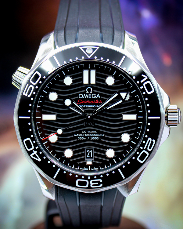 2024 Omega Seamaster Diver 300M 42MM Black Dial Rubber Strap (210.32.42.20.01.001)