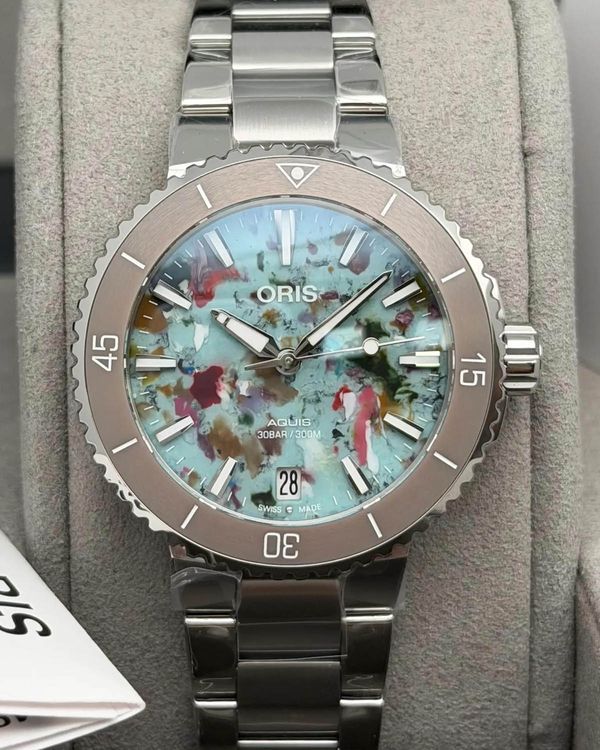 2026 Oris Aquis Date 36MM Multicolor Dial Steel Bracelet (01 733 7770 4150-Set)