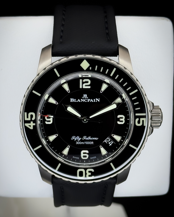 2022 Blancpain Fifty Fathoms Titanium 45MM Black Dial Textile Strap (5015-12B30-B52A)