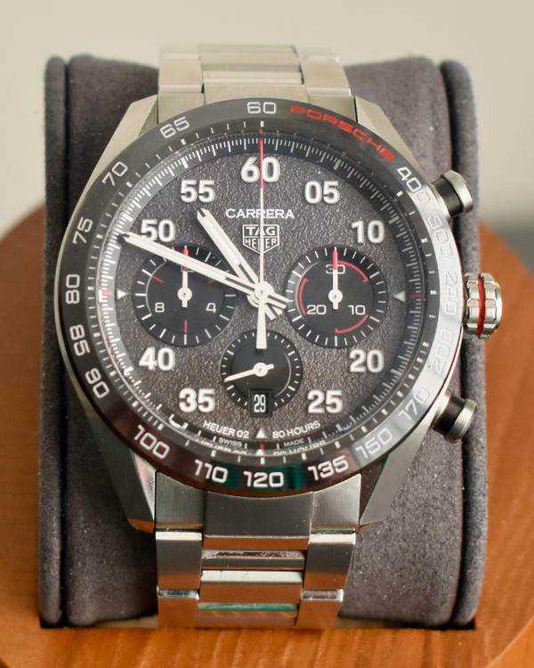 2022 Tag Heuer Carrera Chronograph x Porsche 44MM Grey Dial Steel Bracelet (CBN2A1F.BA0643)
