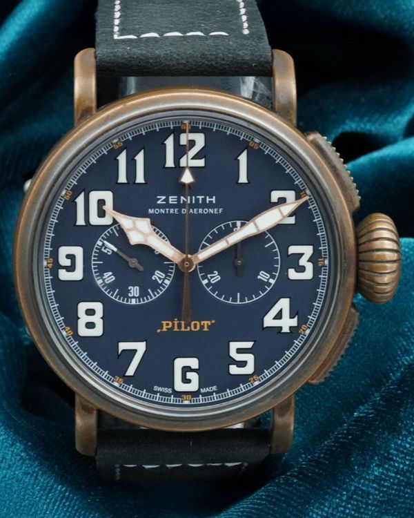 No Reserve - 2022 Zenith Pilot Type 20 Extra Special 45MM Blue Dial Leather Strap (29.2430.679/57.C808)