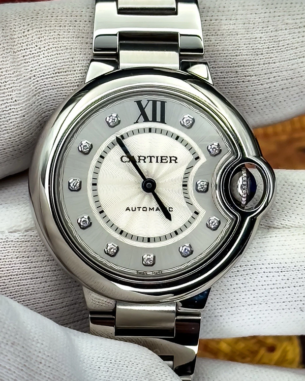 2021 Cartier Ballon Bleu 33MM Silver Dial Steel Bracelet (W4BB0021)