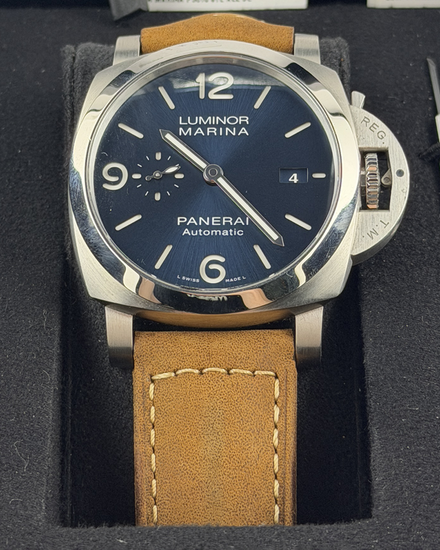 2021 Panerai Luminor Marina 44MM Blue Dial Leather Strap (PAM01313)