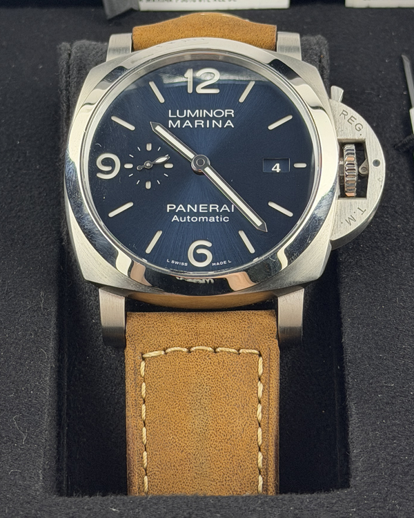 2021 Panerai Luminor Marina 44MM Blue Dial Leather Strap (PAM01313)