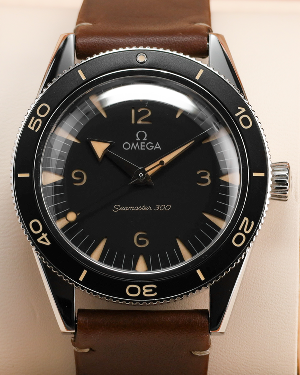 No Reserve - 2022 Omega Seamaster 300 41MM Black Dial Leather Strap (234.32.41.21.01.001)