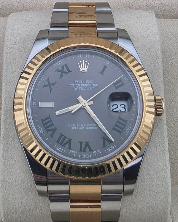 2015 Rolex Datejust II "Wimbledon" 41MM Slate Dial Two-Tone Oyster Bracelet (116333)