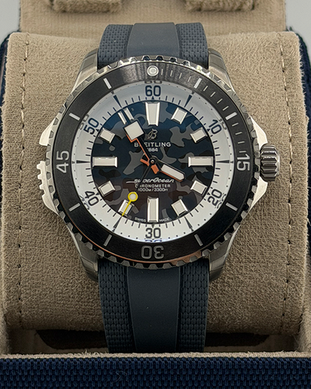 2025 Breitling Superocean Super Diver 46MM Grey "Camo" Dial Rubber Strap (E10379)
