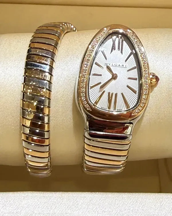 2026 Bvlgari Serpenti 35MM Quartz Silver Dial Two-Tone Bracelet  (102237)