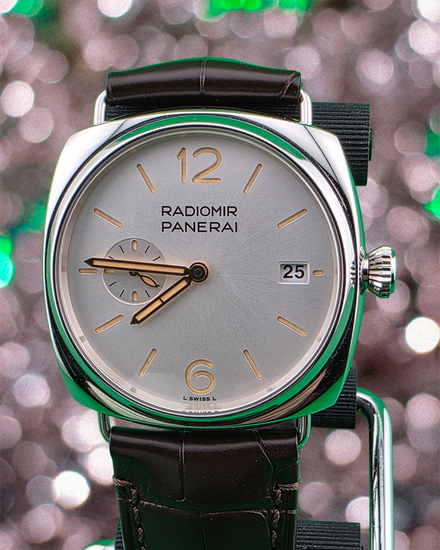 2023 Panerai Radomir Quaranta 40MM Silver Dial Leather Strap (PAM01292)