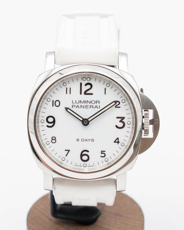 Panerai Luminor Base 8 Days 44MM White Dial Rubber Strap (PAM00561)