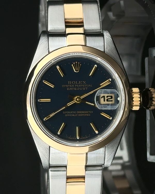 1999 Rolex Lady-Datejust 26MM Blue Dial Two-Tone Oyster Bracelet (69163)