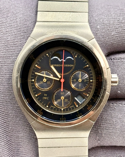 IWC Schaffhausen Porsche Design Moonphase 36MM Quartz Grey Dial Titanium Bracelet (IW3742)