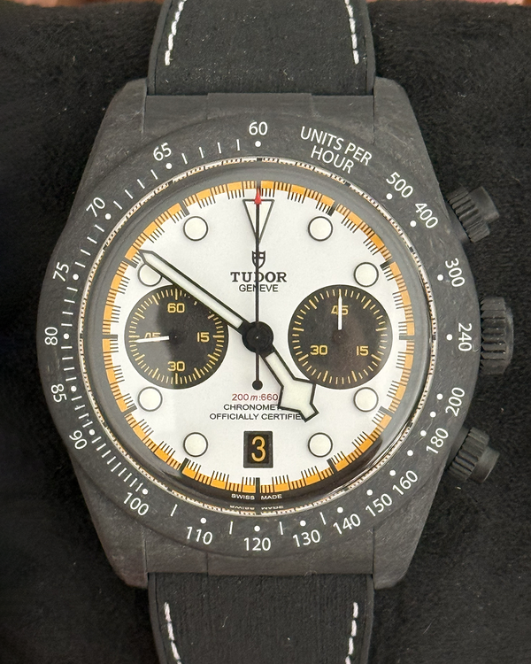 2026 Tudor Black Bay Chrono "Carbon 26" L.E. 42MM White Dial Rubber Strap (79377KN)