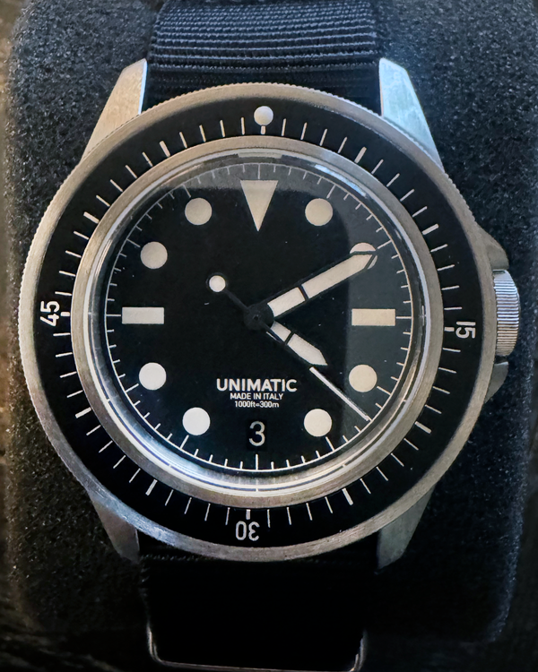 Unimatic Modello Uno L.E. 41.5MM Black Dial Textile Strap (U1-FD)