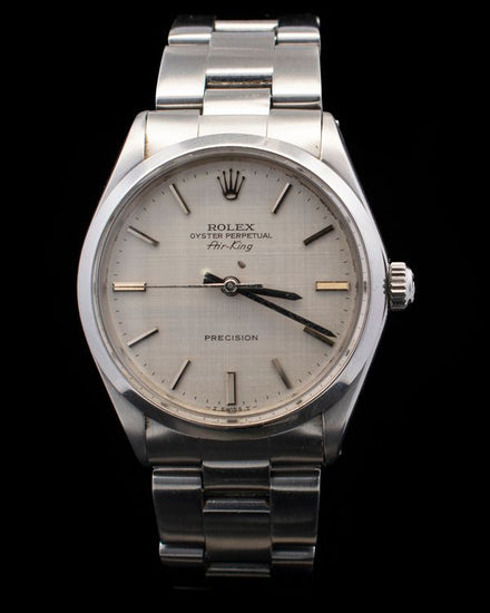 1972 Rolex Air-King 34MM Silver "Linen" Dial Oyster Bracelet (5500)