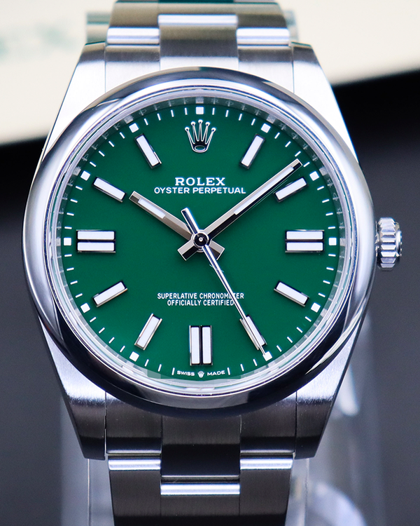 2024 Rolex Oyster Perpetual 41MM Green Dial Oyster Bracelet (124300)
