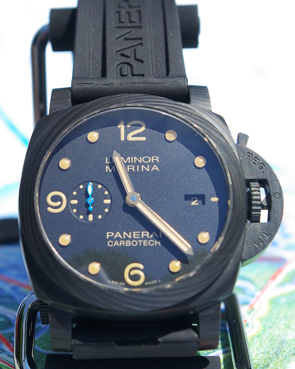 2024 Panerai Luminor Marina Carbotech 44MM Black Dial Rubber Strap (PAM00661)