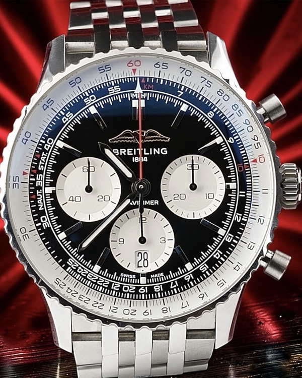 2025 Breitling Navitimer 1 B01 Chronograph 43MM Black Dial Steel Bracelet (AB0138)