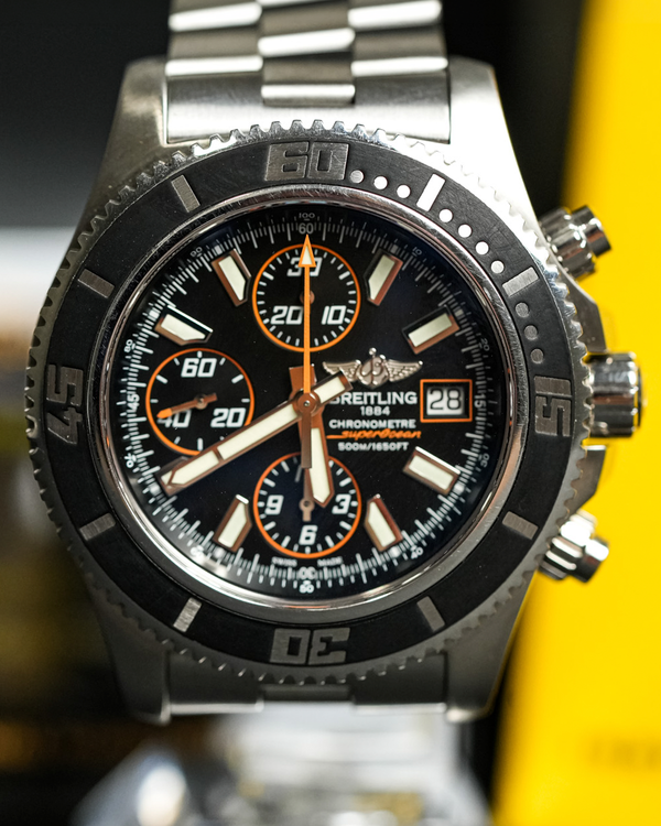 2013 Breitling Superocean Chronograph II 44MM Black Dial Steel Bracelet (A1334102/BA85)