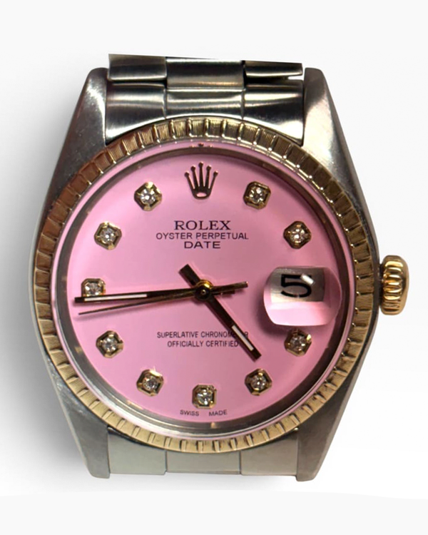 Rolex Oyster Perpetual 34MM Aftermarket Pink Dial Oyster Bracelet (1500)