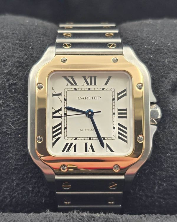 2023 Cartier Santos De Cartier 35.1MM Silver Dial Two-Tone Bracelet (W2SA0016)