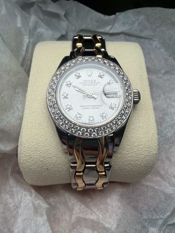 1995 Rolex Lady-Datejust Pearlmaster 29MM Rhodium Dial Two-Tone Bracelet (69329)