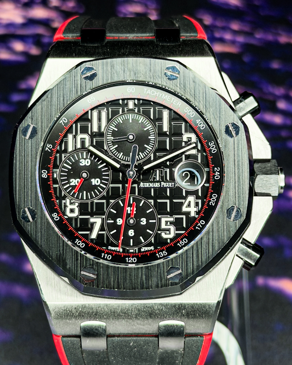 2018 Audemars Piguet Royal Oak Offshore Chronograph "Vampire" 42MM Black Dial Rubber Strap (26470SO.OO.A002CA.01)
