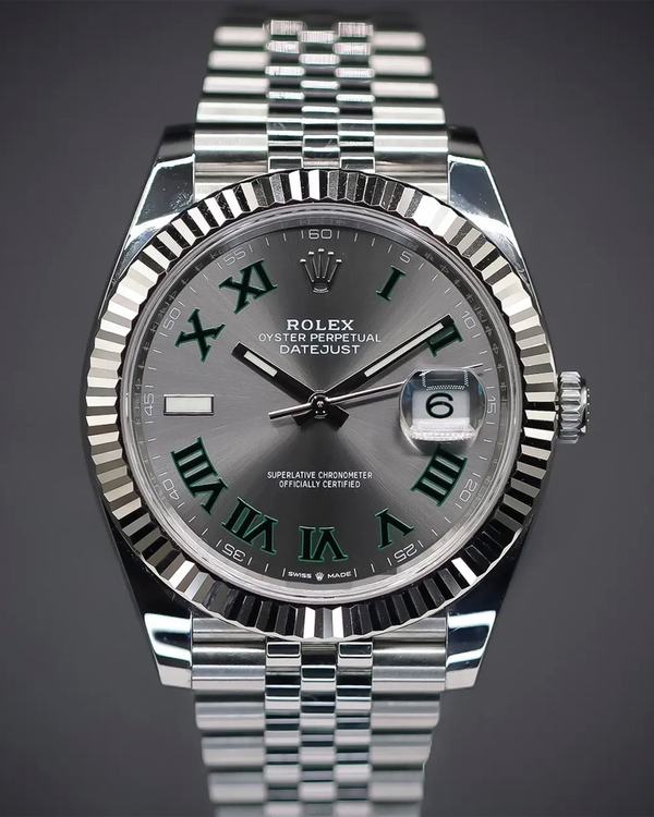 No Reserve - 2023 Rolex Datejust "Wimbledon" 41MM Slate Dial Jubilee Bracelet (126334)
