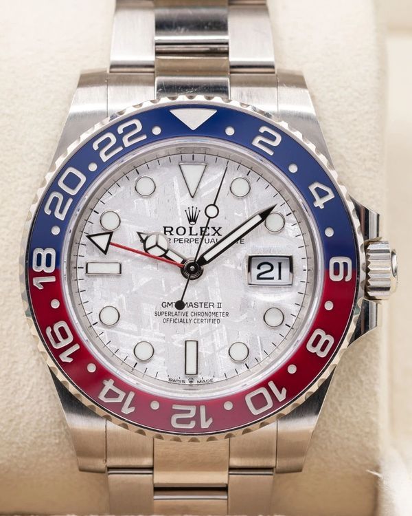 2022 Rolex GMT-Master II "Pepsi" 40MM Meteorite Dial White Gold Oyster Bracelet (126719BLRO)