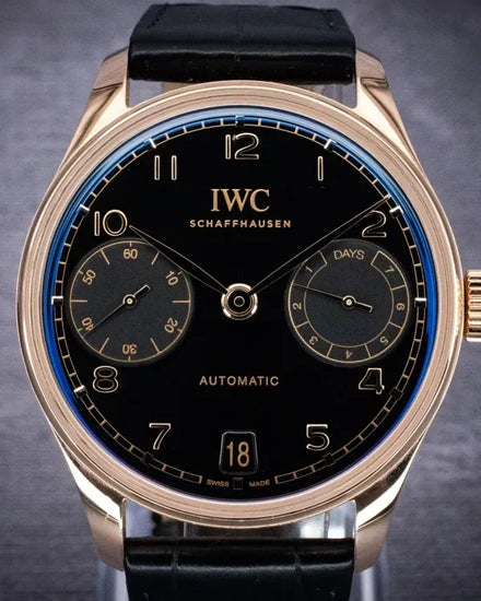 2025 IWC Schaffhausen Portugieser 42.4MM Black Dial Leather Strap (IW501707)