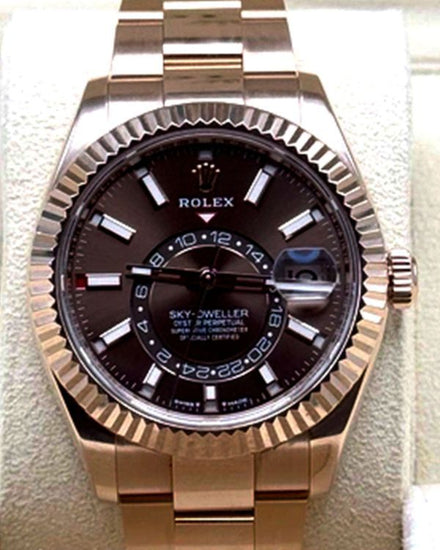 2024 Rolex Sky-Dweller 42MM Chocolate Dial Rose Gold Oyster Bracelet (336935)