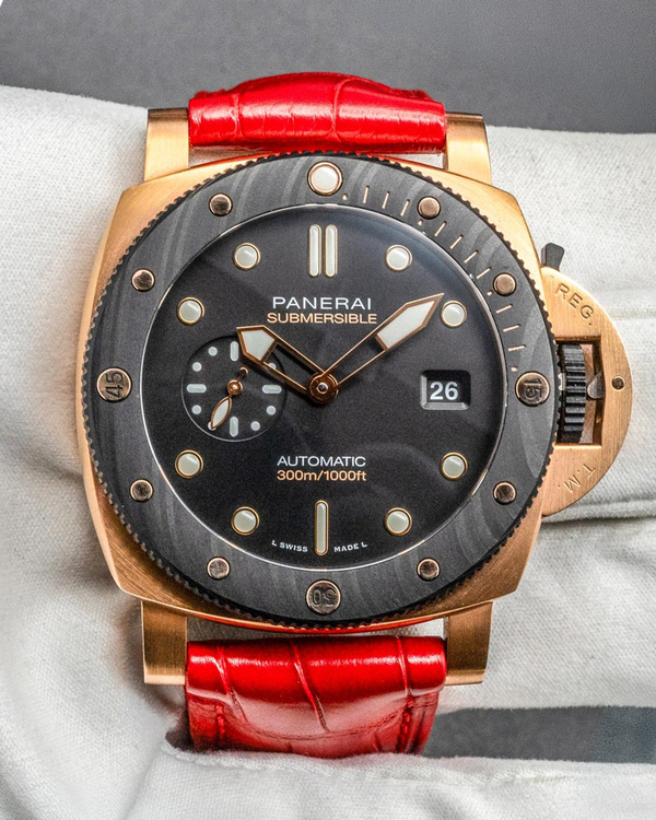 2025 Panerai Submersible 44MM Black Dial Leather Strap (PAM02070)