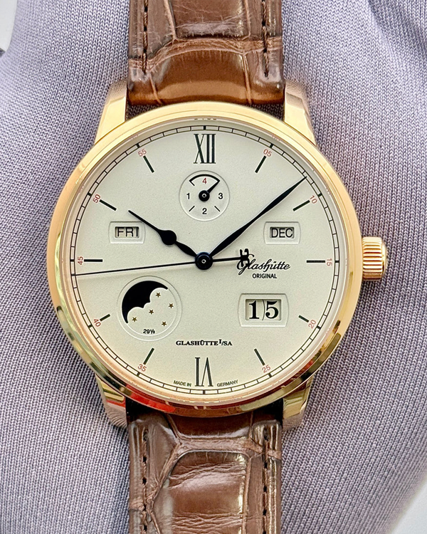 2026 Glashütte Original Senator Excellence Perpetual Calendar 42MM Silver Dial Leather Strap (1-36-02-02-05-61)