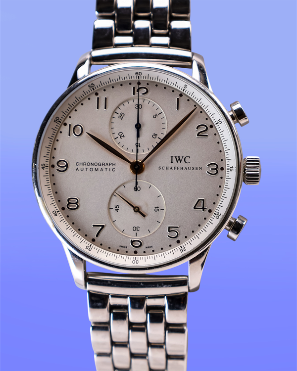 IWC Schaffhausen Portugieser Chronograph 40.9MM White Dial Aftermarket Steel Bracelet (IW371482)