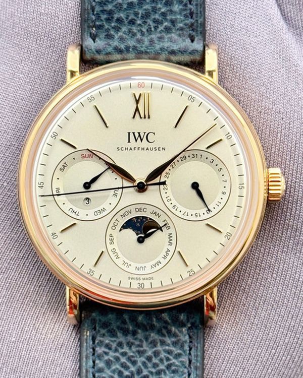 2026 IWC Schaffhausen Portofino Perpetual Calendar 40MM White Dial Leather Strap (IW344602)